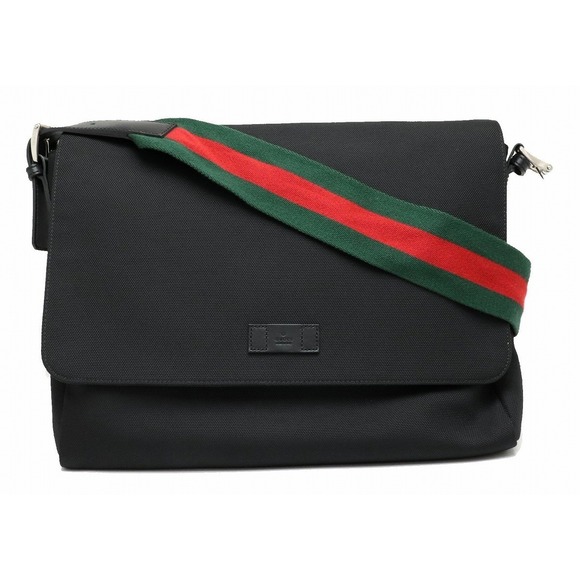 Gucci Handbags - Gucci Sherry Line Messenger Bag Nylon Leather Black